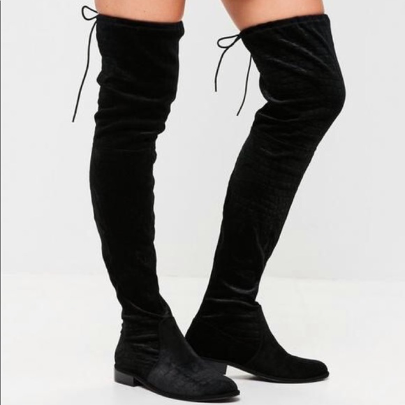 Shoes - Suede Thigh High Boots